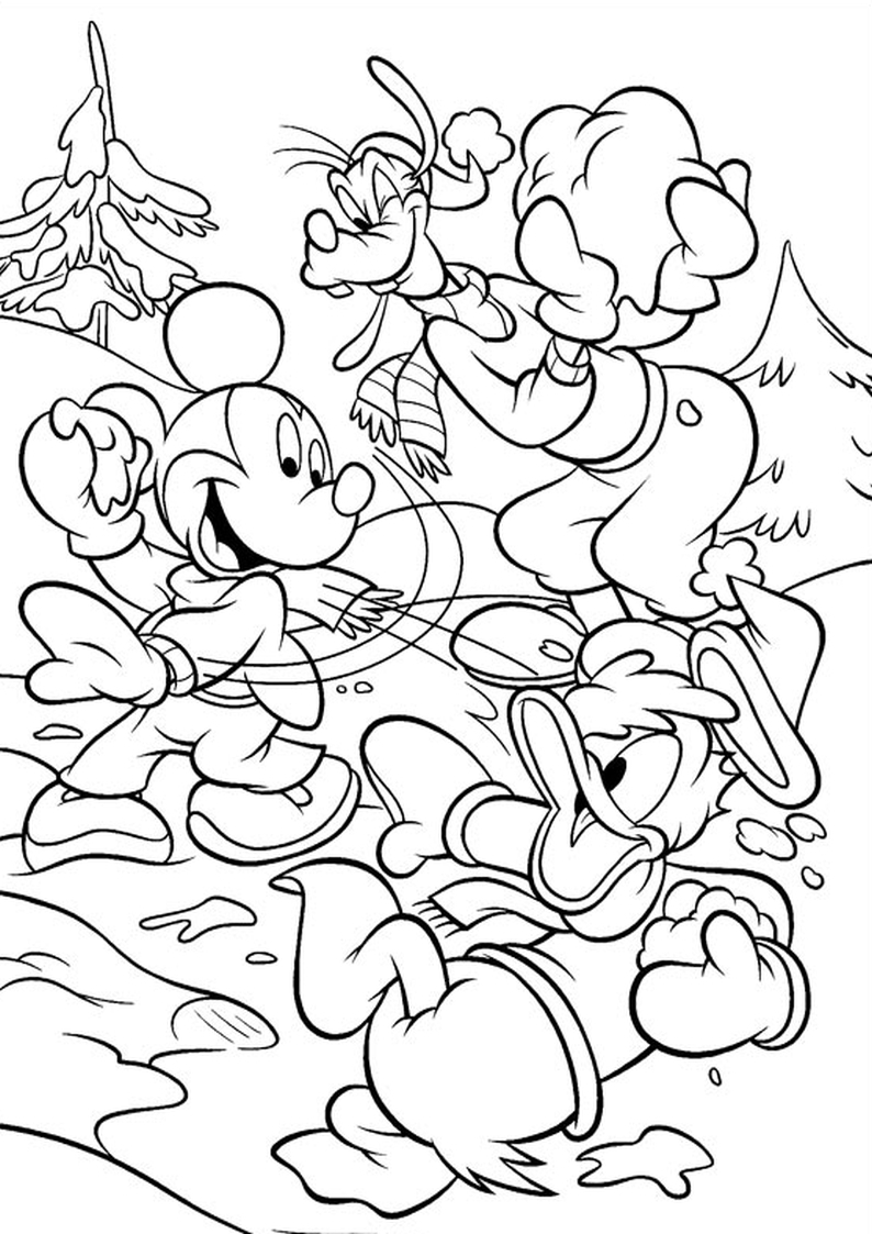 kolorowanka Myszka Miki i przyjaciele Goofy oraz Kaczor Donald, malowanka do wydruku dla dzieci nr 22